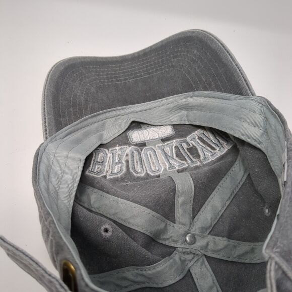 Brooklyn New York 1625 Slideback Hat Gray OS Adjustable Embroidered BJB Cotton - Picture 7 of 8